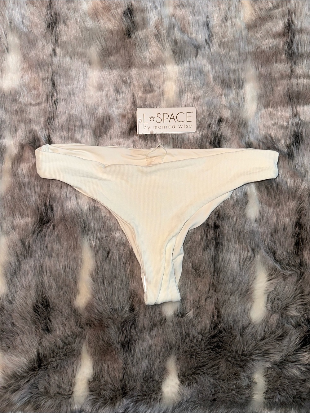 L*Space Ribbed Ridin' High DIANE Bikini Bottom sz medium m